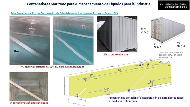 Contenedores Marítimo para Almacenamiento de Líquidos para la Industria
